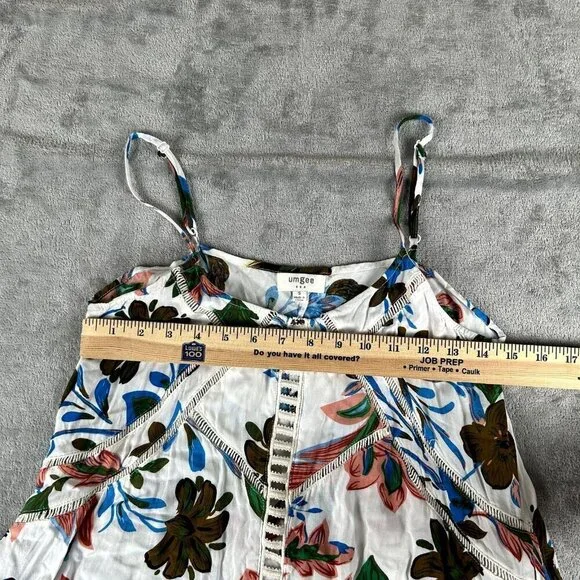 Umgee Womens Size S Swing Strappy Floral Tank Top Sleeveless Chiffon Small - Picture 2 of 8